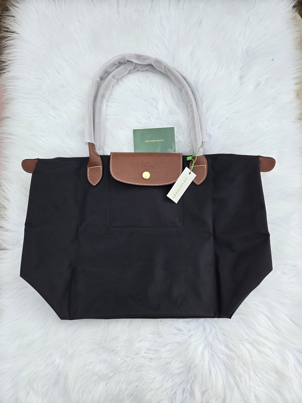 Longchamp Le Pliage Large Black Tote Bag - Picture 2 of 10